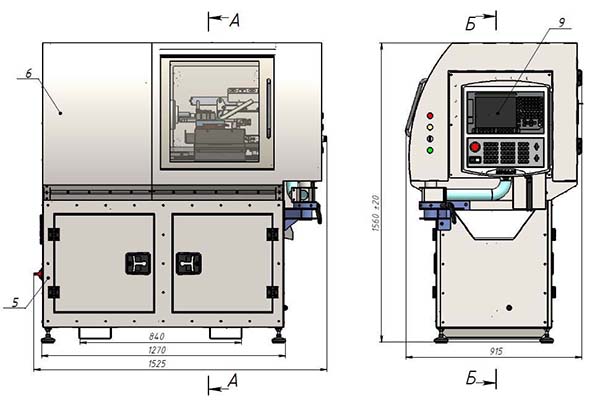 АСС 16Ф3-02 Габаритні розміри токарного верстата з ЧПУ